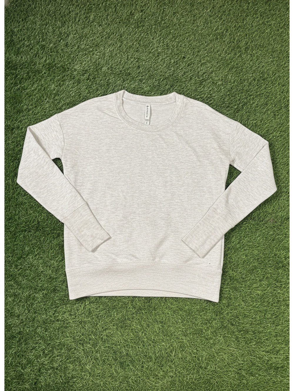Athleta Crew Neck Sweatshirt Light Gray Cotton Womens Size XS